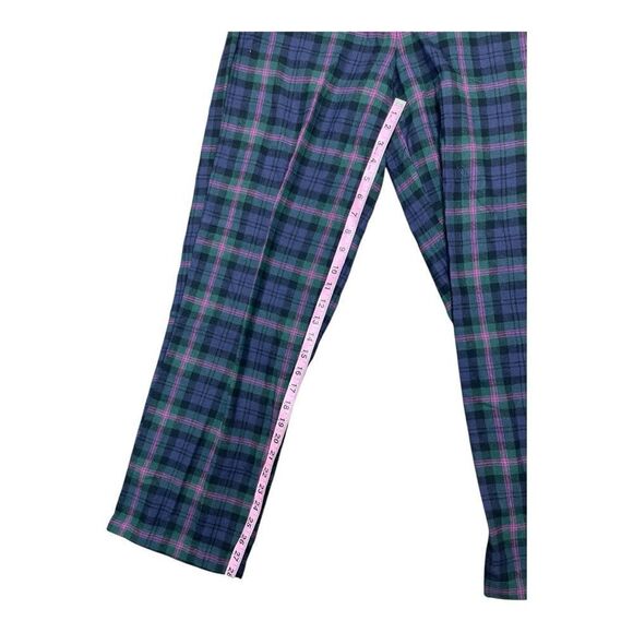 Lauren Ralph Lauren Blue Pink Flannel Pjs Top Pant Monogram RLR Classic EUC Sz S - Picture 4 of 9